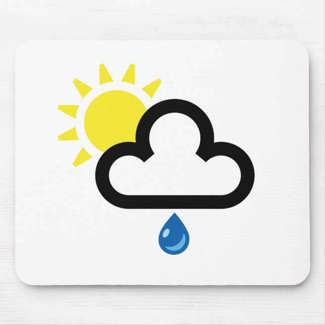 Tapis De Souris Symbole de pluie de Sun de nuage (Devant)