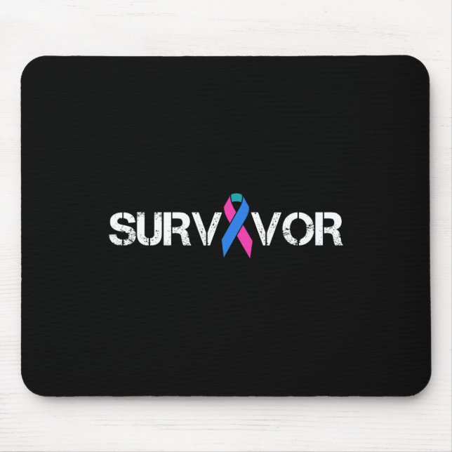 Tapis De Souris Symbole de survivant du ruban de sensibilisation a (Devant)