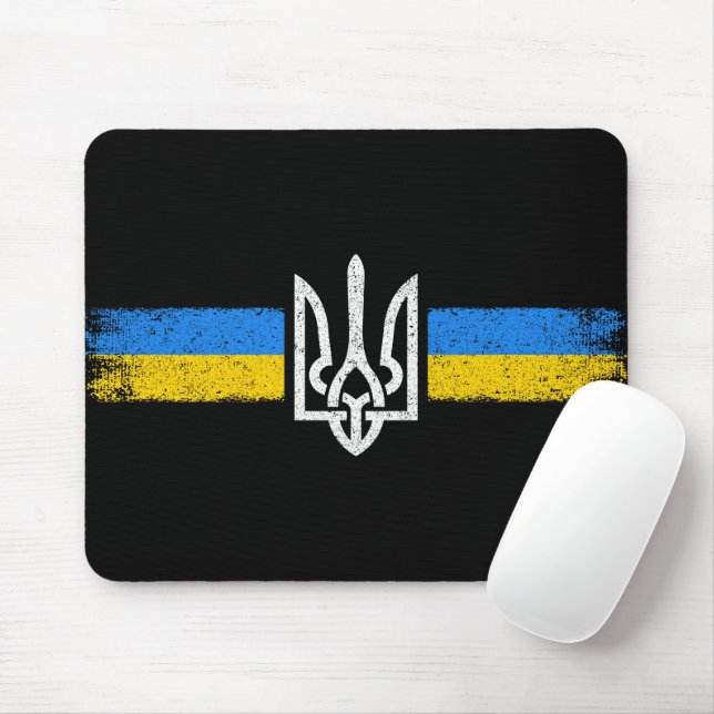 Tapis De Souris SYMBOLE DU Drapeau Ukraine (Avec souris)