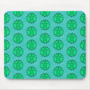 Tapis De Souris Symbole du soleil maori Tortues marines vertes