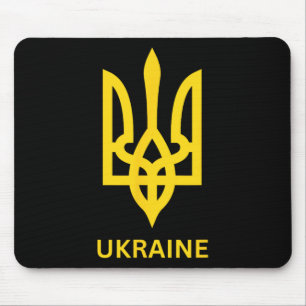 Tapis De Souris Symbole du trident de l'armée ukrainienne au milie