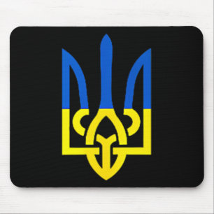 Tapis De Souris Symbole du trident ukrainien - Drapeau de l'Ukrain