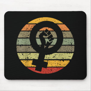Tapis De Souris Symbole féminisme Design Retro Vintage les années 
