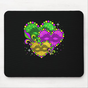Tapis De Souris Symbole Mardi Gras Coeur Fleur de lys Mardi Gras