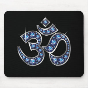 Tapis De Souris Symbole Om avec pierres "Sapphire"