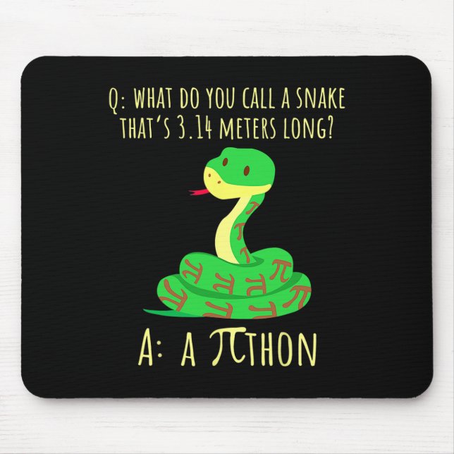 Tapis De Souris Symbole Python Pithon Pi Prof de maths drôle Pi Da (Devant)