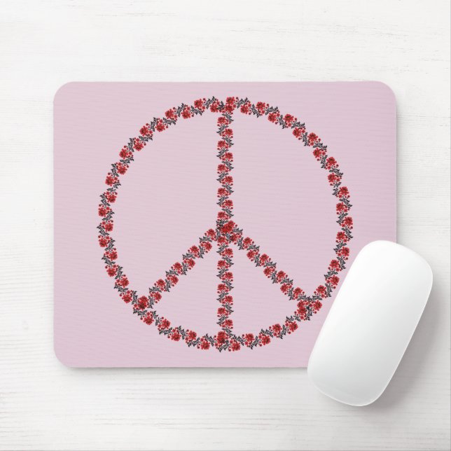 Tapis De Souris SYMBOLE rose DE LA PAIX (Avec souris)