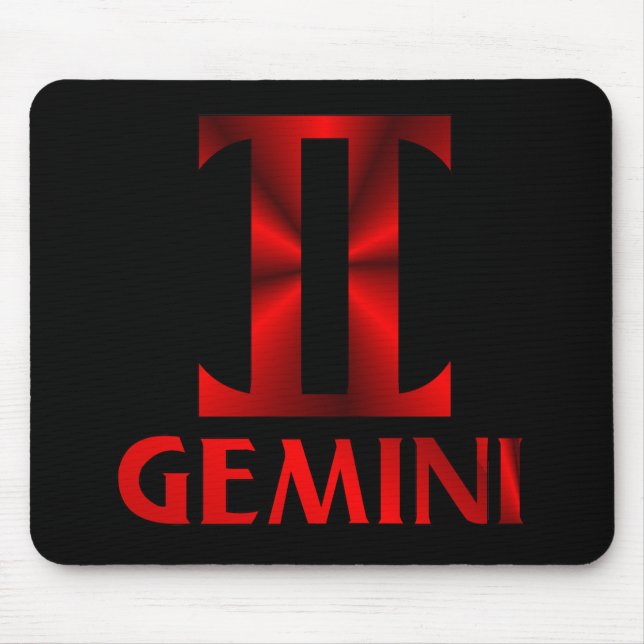 Tapis De Souris Symbole rouge d'horoscope de Gémeaux (Devant)