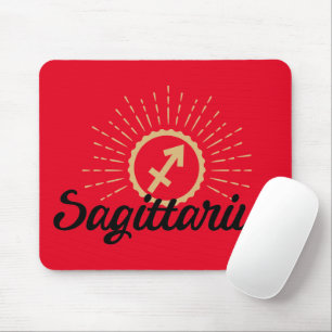 Tapis De Souris Symbole Sagittarius Starburst Red Pad