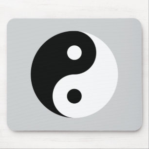 Tapis De Souris Symbole simple de Yin Yang sur gris-clair