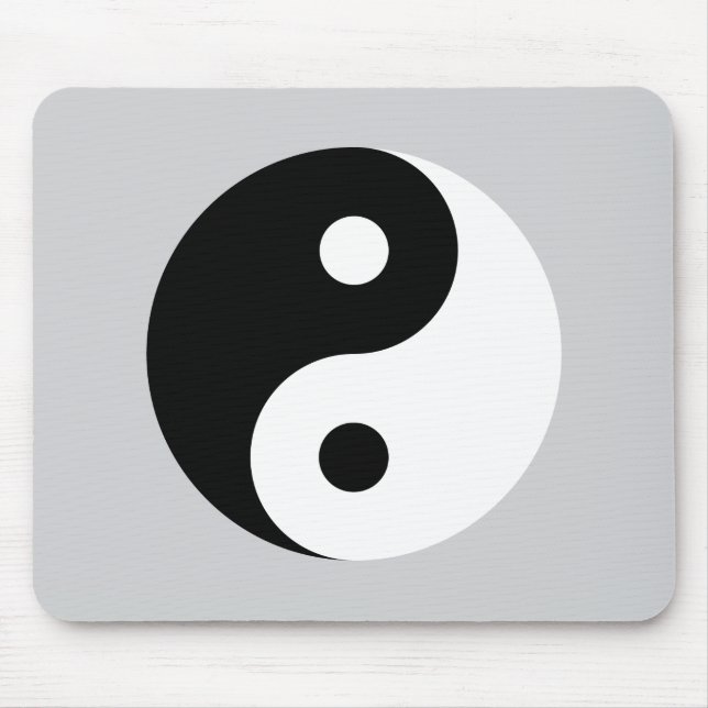 Tapis De Souris Symbole simple de Yin Yang sur gris-clair (Devant)