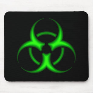 Tapis De Souris Symbole vert au néon Mousepad de Biohazard
