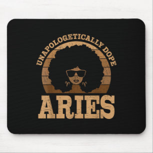 Tapis De Souris Symbole Zodiaque de la femme noire Aries Queen Afr