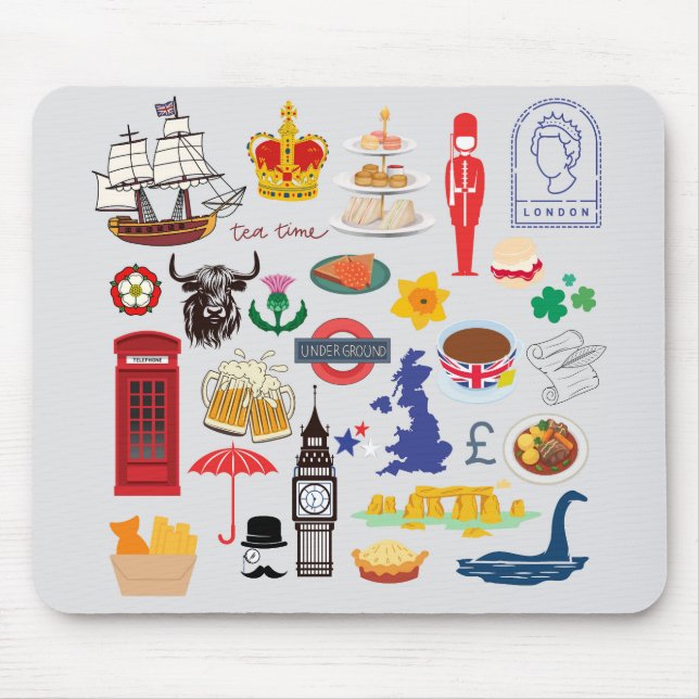 Tapis De Souris Symboles britanniques (Devant)