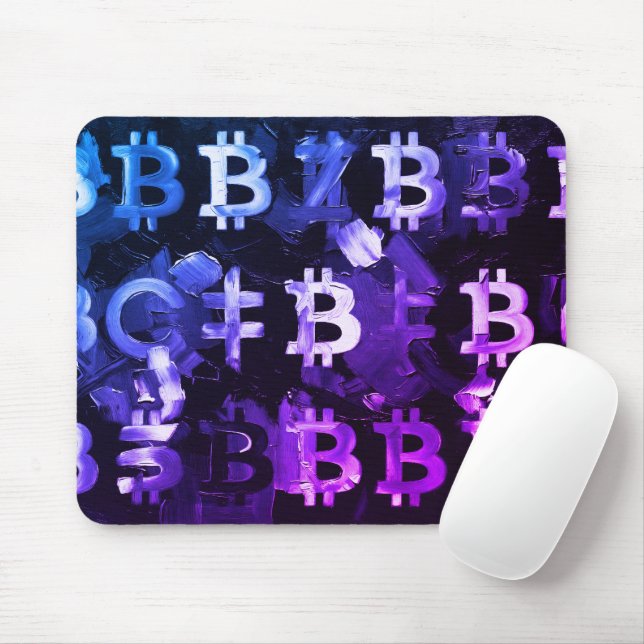 Tapis De Souris Symboles de Bitcoin (Style : Miami Violet - 2) (Avec souris)