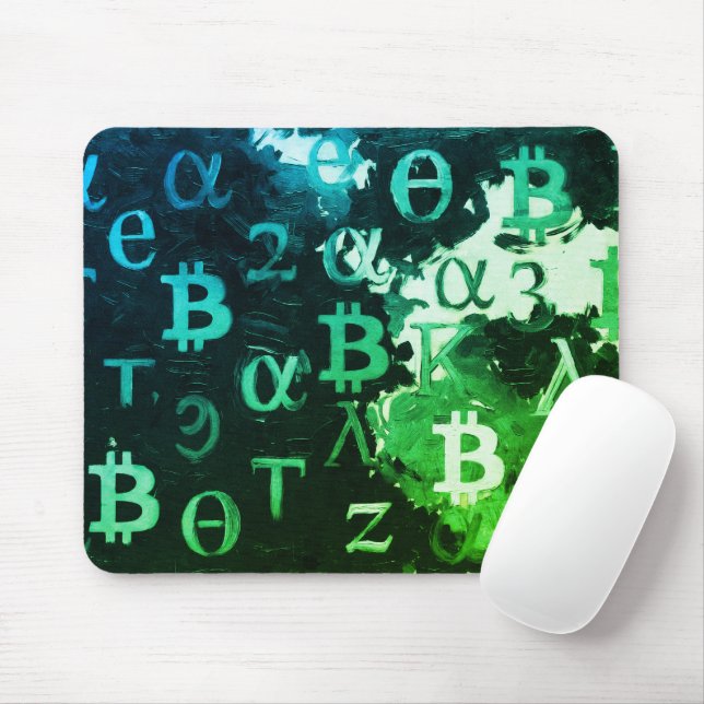 Tapis De Souris Symboles de Bitcoin (Style : Vert Profit - 11) (Avec souris)