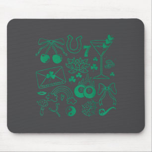 Tapis De Souris Symboles de chance de la Saint-Patrick Charmes cha