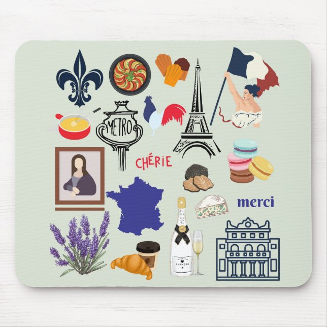 Tapis De Souris Symboles de la France (Devant)