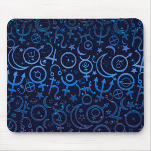 Tapis De Souris Symboles planétaires Bleus Planètes Universelles M