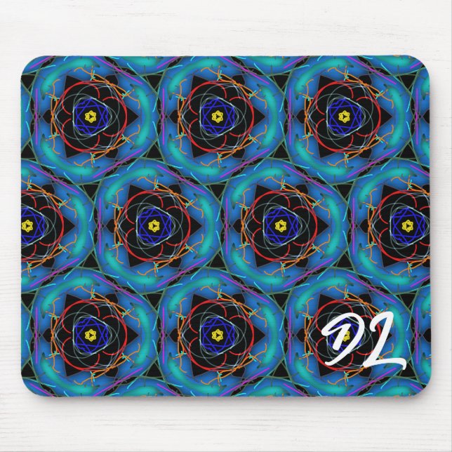 Tapis De Souris Symétrie colorée Abstraite unique (Devant)