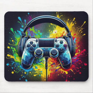 Tapis De Souris Symphonie de Pixels et de Son : Art de jeu vibrant