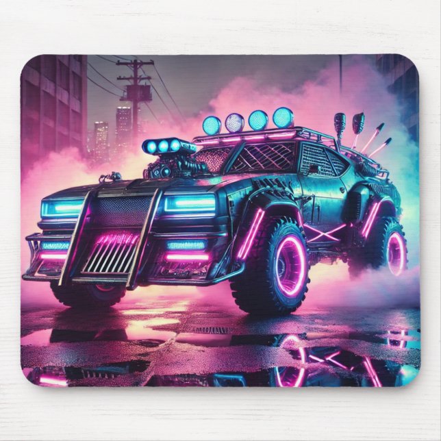 Tapis De Souris Synthwave Mad Max Apocalypse voiture Mousepad (Devant)