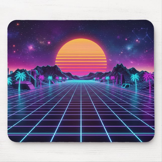 Tapis De Souris Synthwave Mouse Pad (Devant)