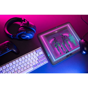 Tapis De Souris Synthwave Neon Robotic Graphic