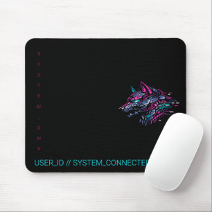 Tapis De Souris :: SYSTEM_GMR Cyber Wolf Neon Glitch Joueur