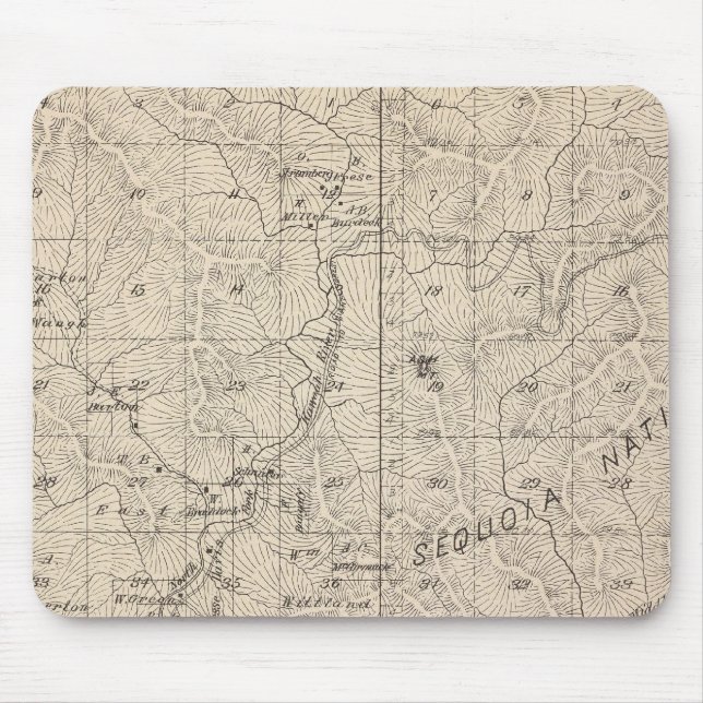 Tapis De Souris T1617S R2829E Carte de la section du comté de Tula (Devant)