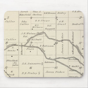 Tapis De Souris T17S R25E Carte de la section du comté de Tulare