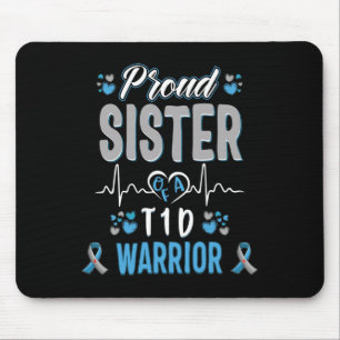 Tapis De Souris T1D fière soeur Sensibilisation au diabète Type 1