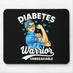 Tapis De Souris T1d Guerrier du diabète Indestructible Type 1 Diab