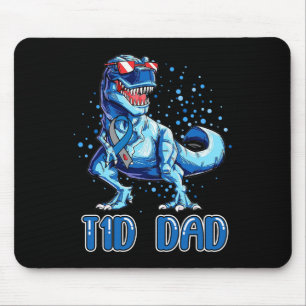 Tapis De Souris T1D Papa Type 1 Diabète Ruban T Rex Dinosaur Garço