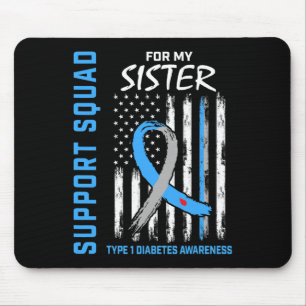 Tapis De Souris T1D Sensibilisation Flag Sister Type 1 Diabète Cor
