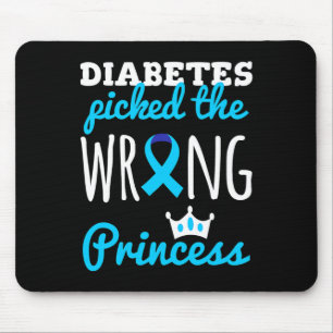 Tapis De Souris T1d Sensibilisation Princesse Filles Diabète Diabè