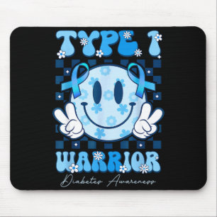 Tapis De Souris T1d Warrior Ruban Bleu de Sensibilisation au Diabè