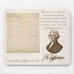Tapis De Souris T. Jefferson : Vérité et journaux - Mousepad