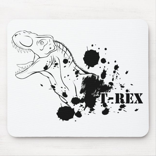 Tapis De Souris T-Rex (Black and White) (Devant)