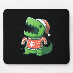 Tapis De Souris T-Rex Christmas Fun Dinosaur Saurus moche