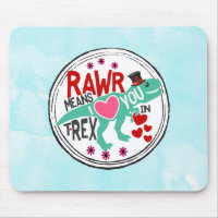 T-Rex dans un Top Hat Rawr signifie que je t'aime 