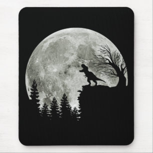 Tapis De Souris T Rex debout au Lune de Montagne Halloween