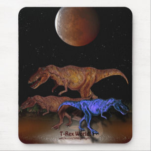 Tapis De Souris T-Rex Dinosaures et mousepad de lune éclipsé