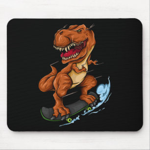 Tapis De Souris T-rex en skateboard - T-rex dinosaure mignon en sk