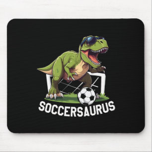 Tapis De Souris T-rex Jouant au Football Dinosaure Footballeur