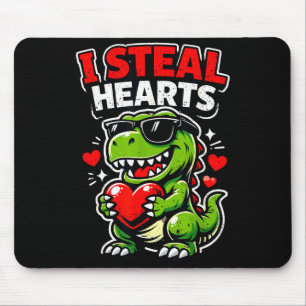 Tapis De Souris T-rex qui vole des coeurs pour la Saint-Valentin