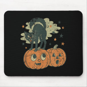 Tapis De Souris T-shirt chat noir qui sifflote rétro vintage Hallo