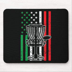 Tapis De Souris T-shirt de Disc Golf Drapeau Italie Drapeau Usa Jo