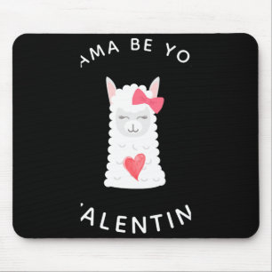 Tapis De Souris T-shirt de la Saint-Valentin lama mignon et drôle
