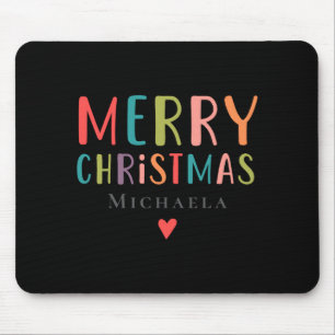 Tapis De Souris T Shirt de Noël Joyeux Coloré et Mignon pour Famil